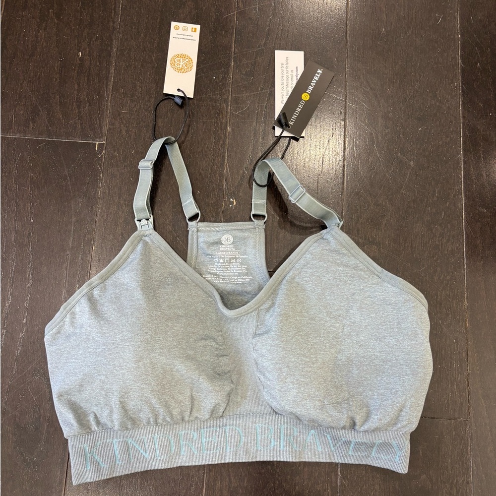 NWT Kindred Bravely Sublime nursing sports bra in heather grey size L